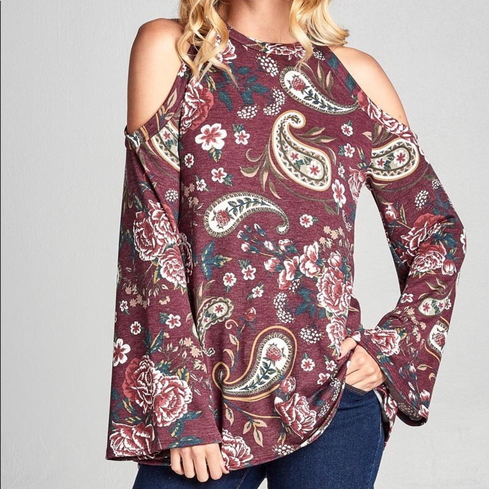 Bell Sleeve Printed Top